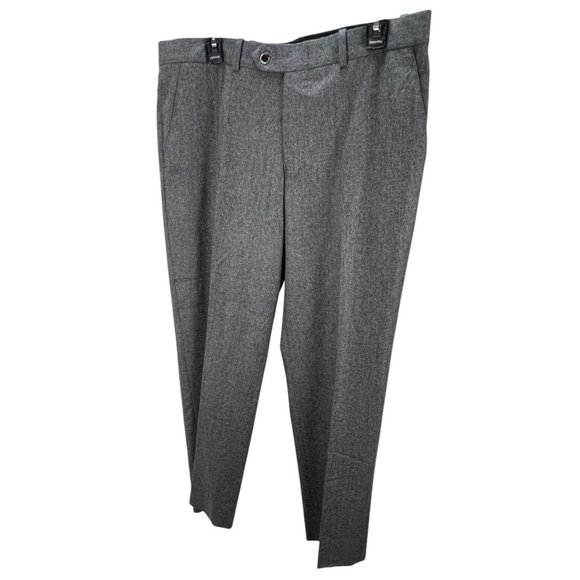 Milan Fine Clothiers Gray Wool Dress Pants Size 36 Classic Fit Neutral Business - Picture 1 of 16